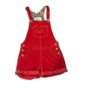 Mini Boden Fox Overalls Shorts Sz 7/8